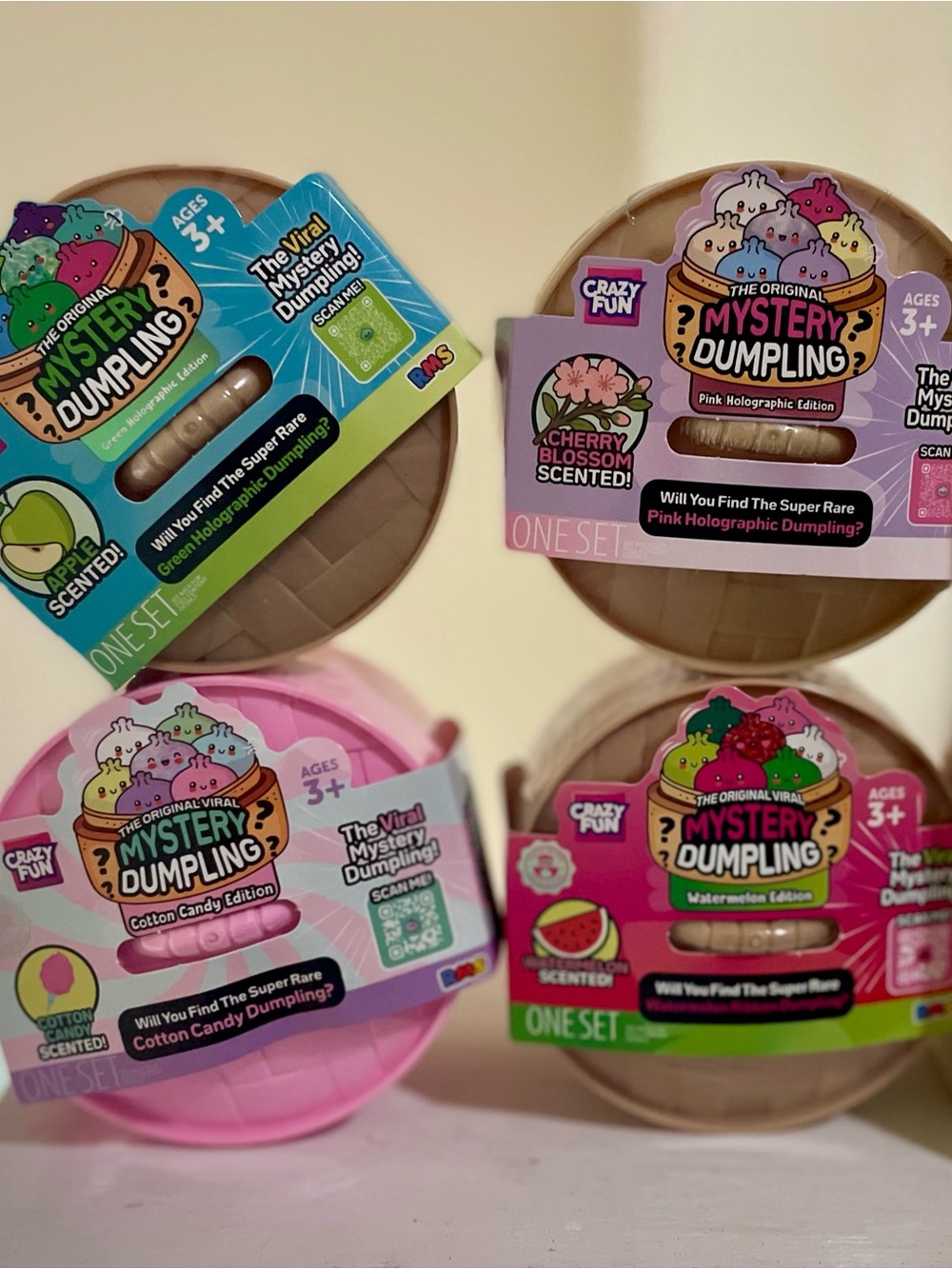 4 RMS Scented Dumplings - Apple, Watermelon, Cotton Candy, Cherry Blossom